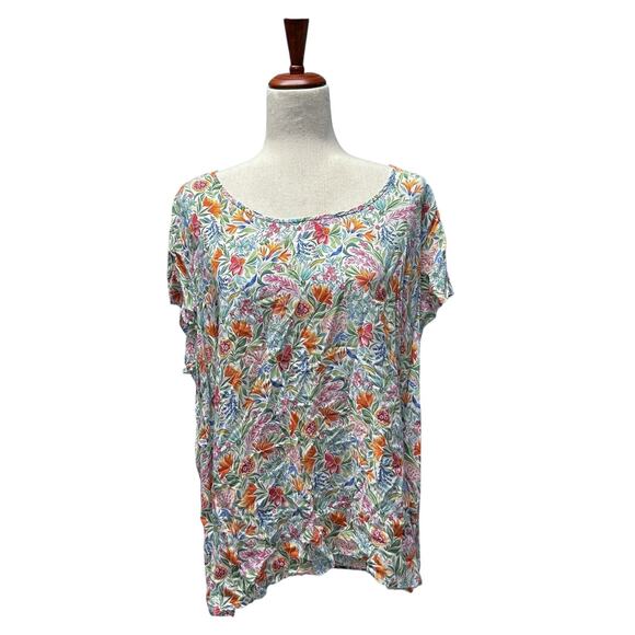 Cynthia Rowley Woman Blouse 2X Top Shirt Floral Sleeveless Button Back Boho (13) - Picture 1 of 8